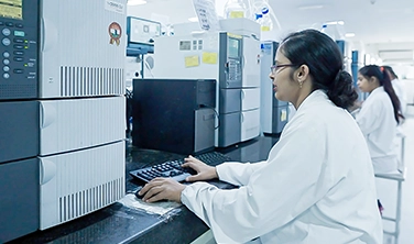 people working on lab